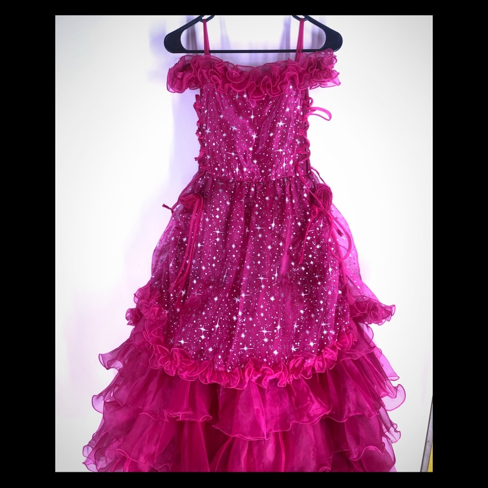 Girls red with sparkles dress